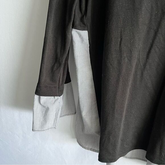 Women's Loft Black & White Long Sleeve Top - Picture 4 of 6